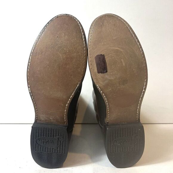 Justin Roper Gray Leather Cowboy Western Riding Casual Boots Mens Youth 4 D Shoe - Picture 8 of 11